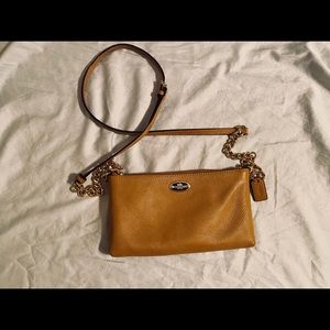 Coach Pebble Leather Crossbody w/ Gold Straps